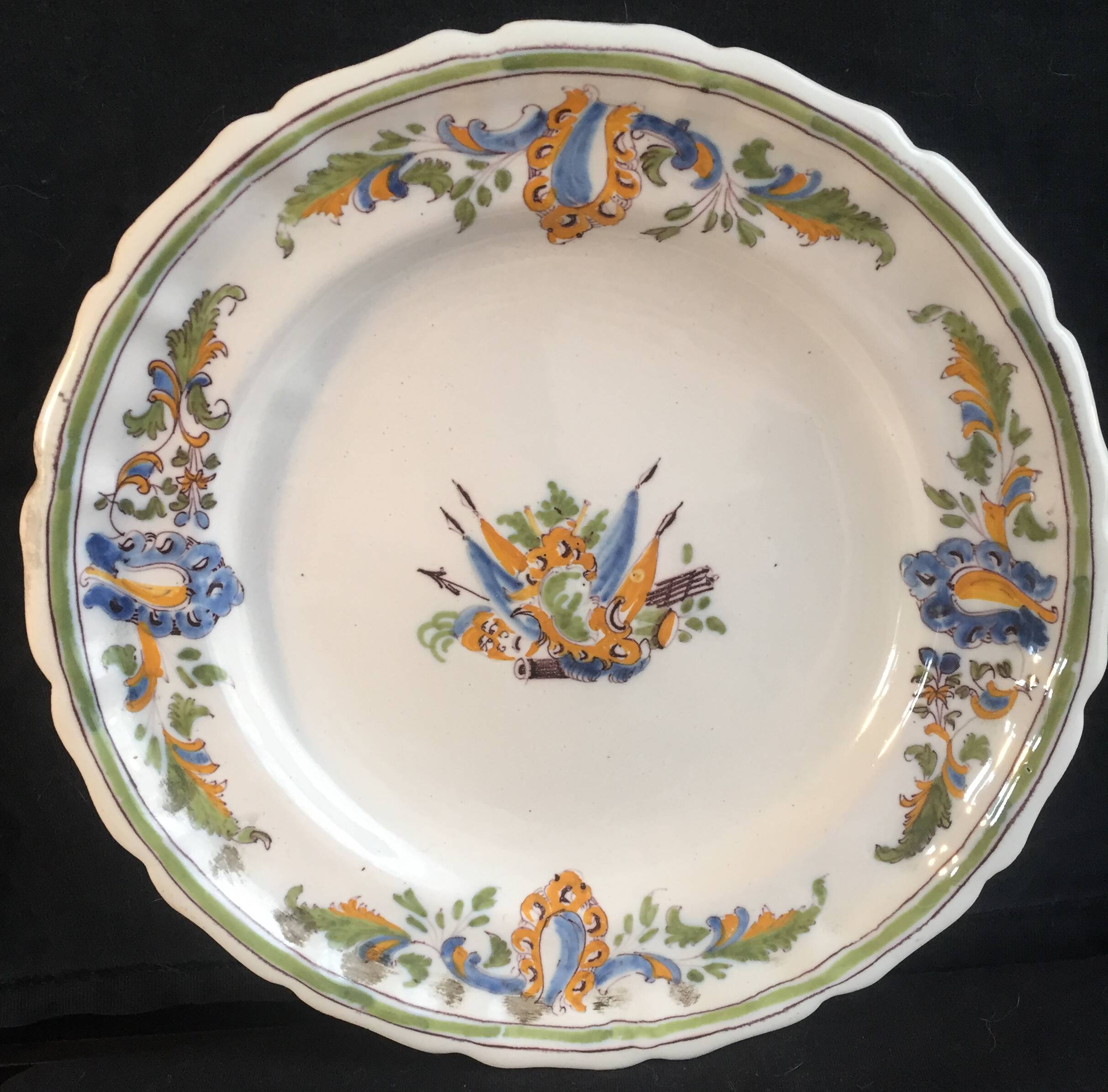 Moustiers Flags Plate 18th Century