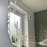 Art Deco Octagonal Mirror with Bevelled Glass