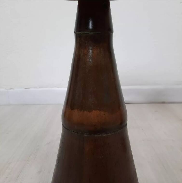 Pair of industrial stools foot in copper metal