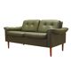 Green leather sofa, Danish design, 1970s, produced in Denmark