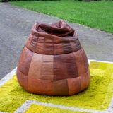 Pouf poire en cuir patchwork multicolore De Sede