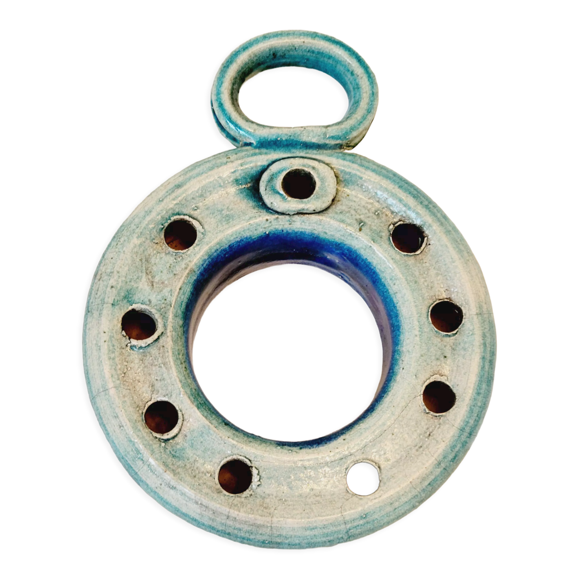 Pique flowers or pikes blue ceramic candles