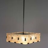 Vintage Sculptural Glass Pendant Lamp by Kamenický Šenov, 1970s