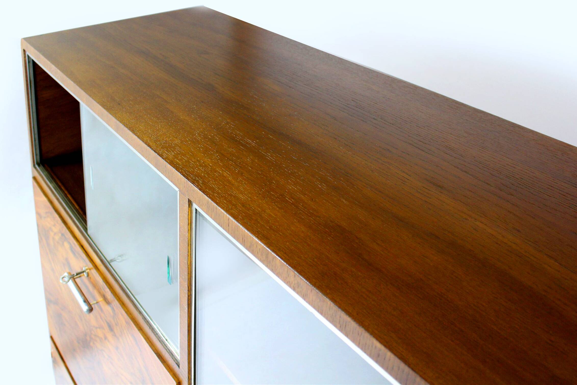 Restored Bauhaus Tubular Steel Cabinet with Secretary by R. Slezak, 1930s