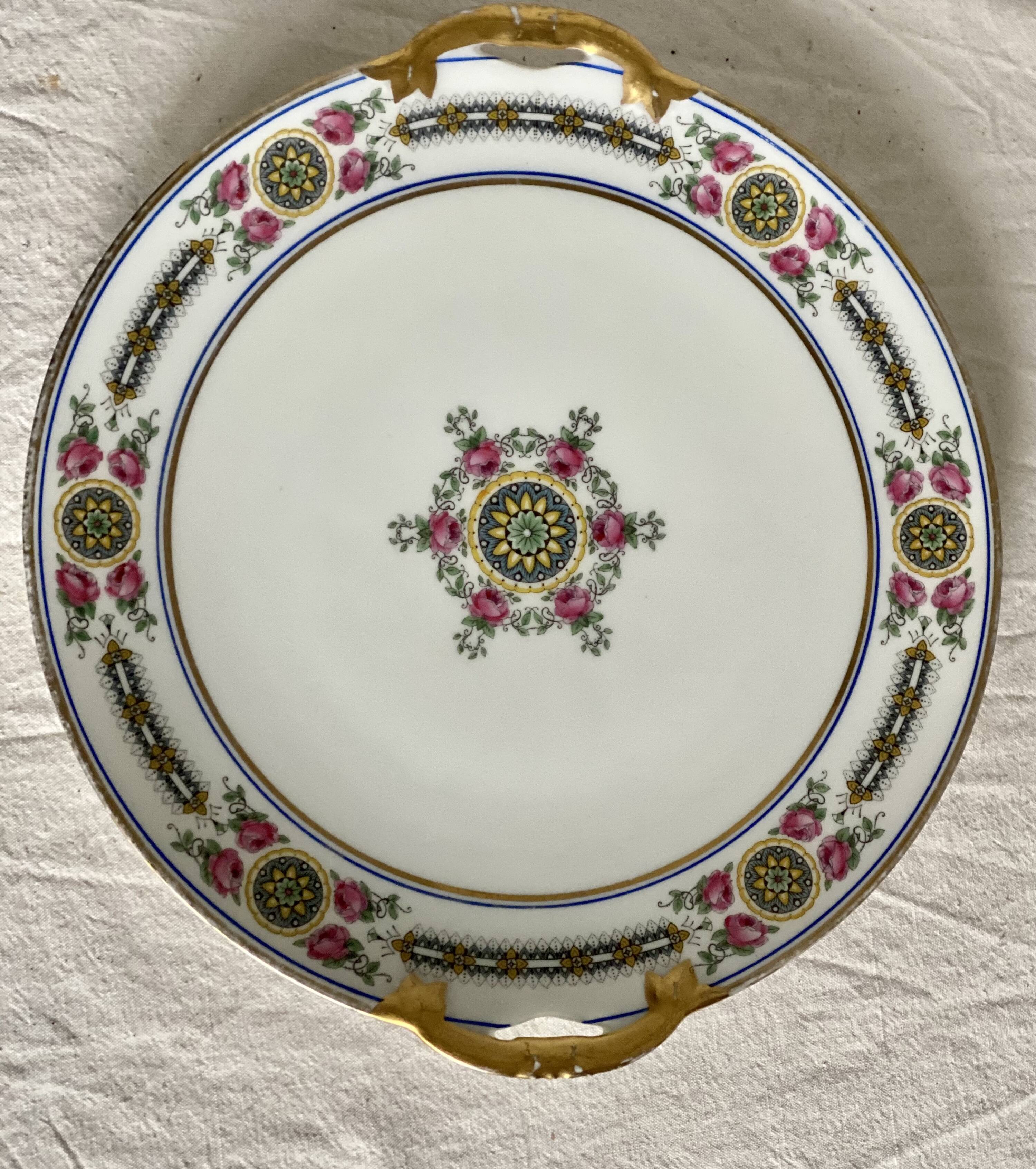 Limoges porcelain pie dish by Charles AHRENFELDT Art Deco