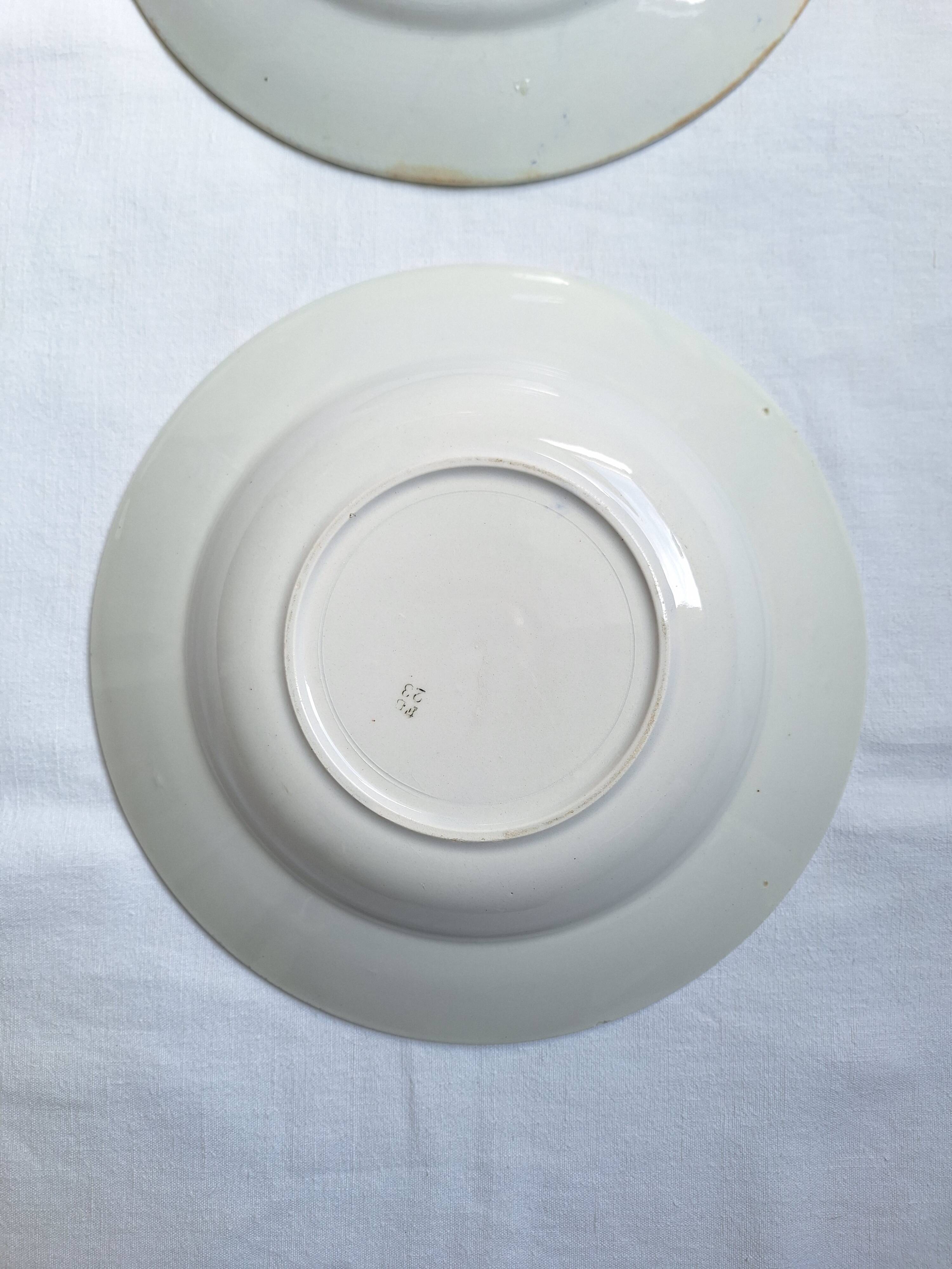 Shallow dish Badonviller and Creil and Montereau blue