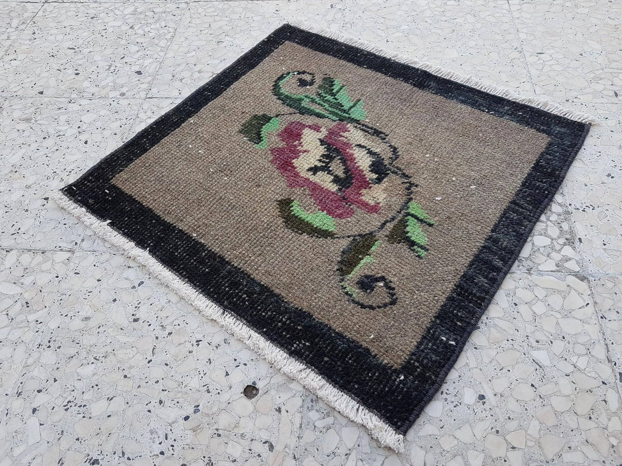 Small vintage decorative kilim rug 54x50 cm