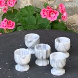 5 vintage marble coquetiers