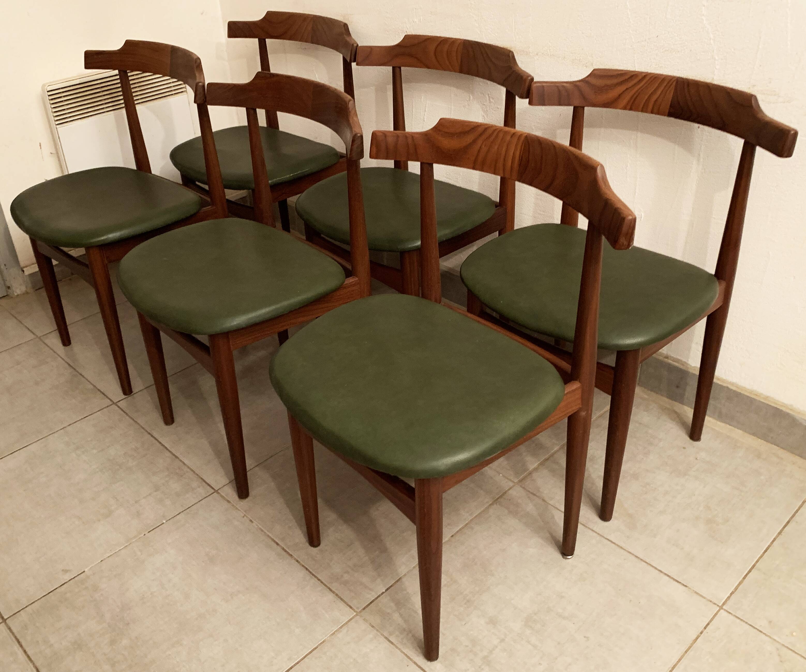 Ensemble de 6 chaises danoises de Hans Olsen pour le fabricant Frem Røjle