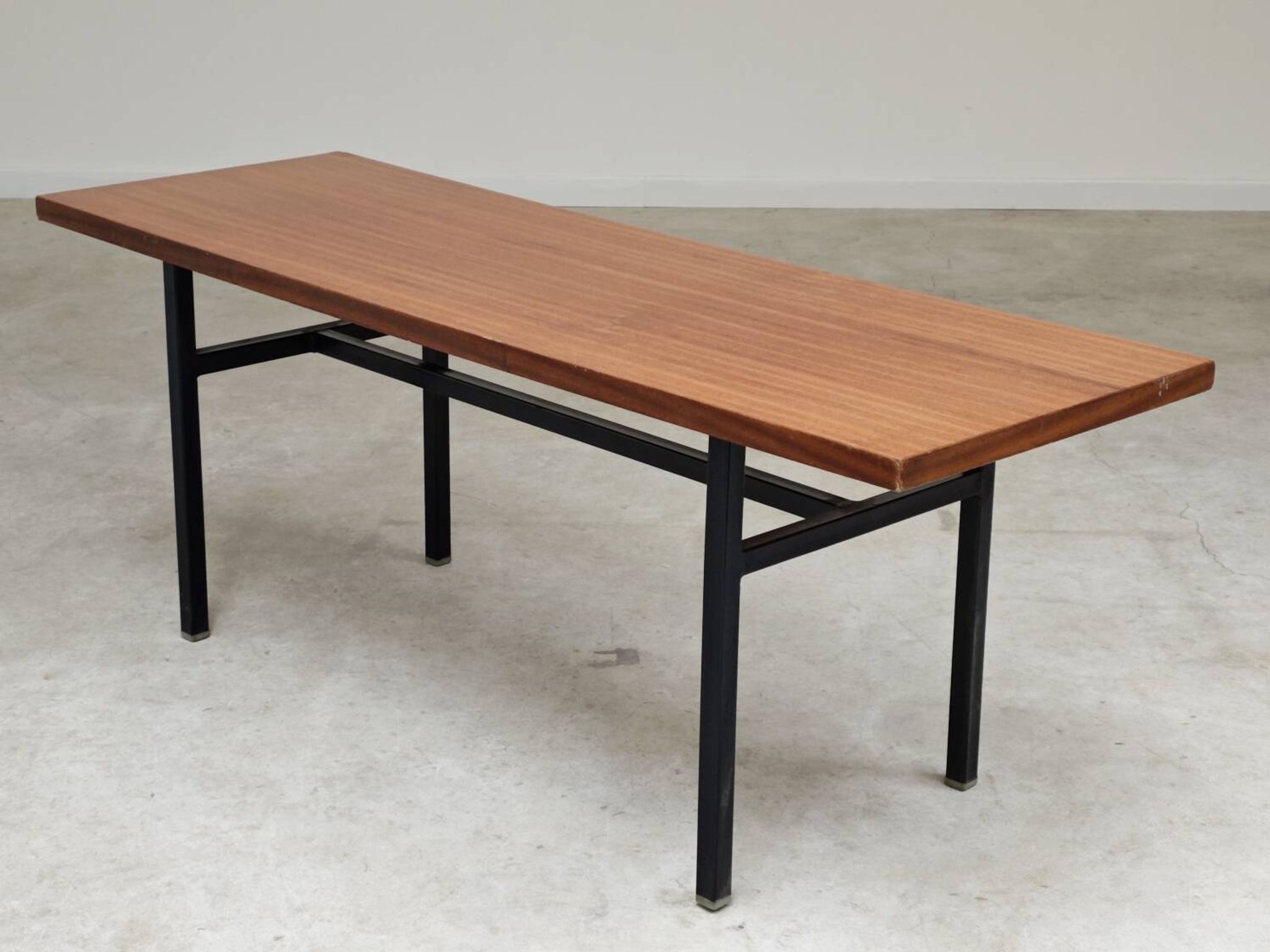 Metal and wood coffee table, former Czechoslovakia 1970