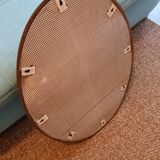 Vintage oval wooden mirror