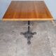 Bistro table 70/70cm solid wood top pedestal table