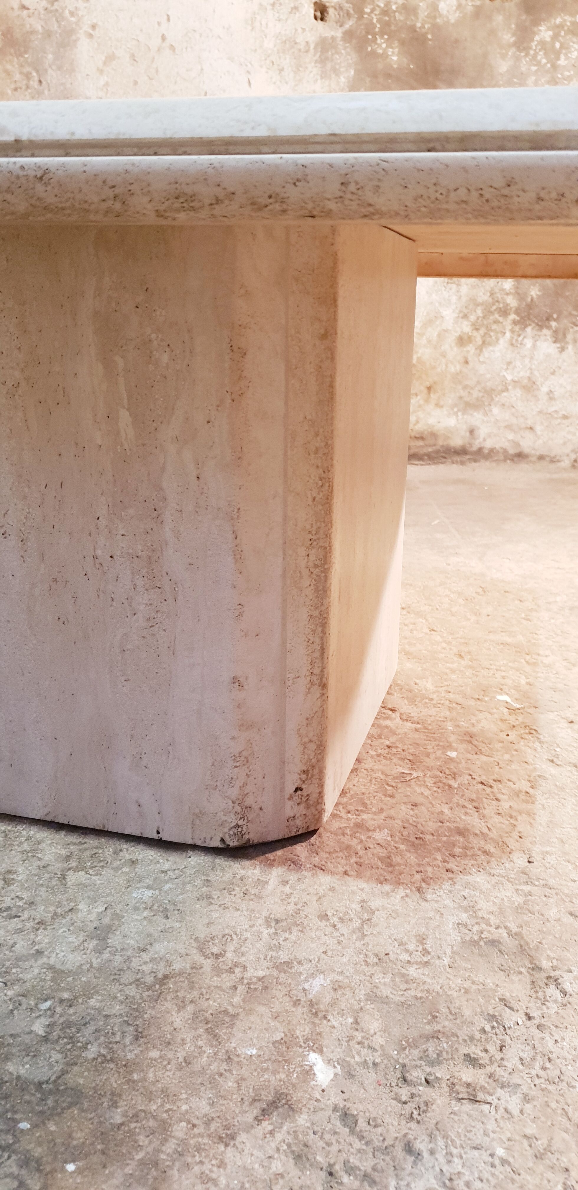 Travertine coffee table