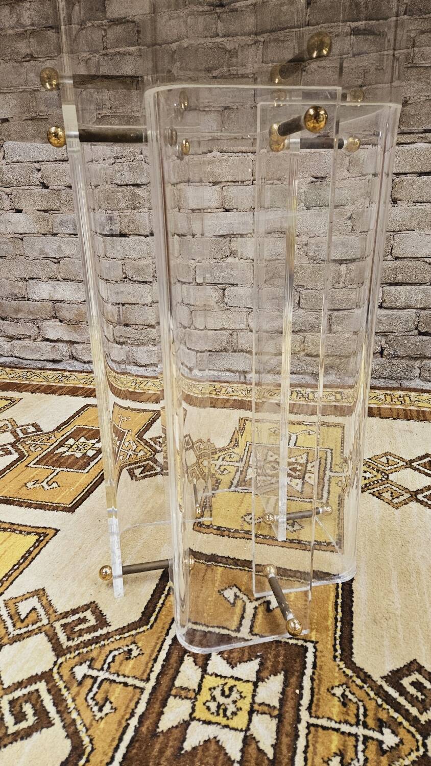 Table de salle à manger plexi verre fumé 1970 vintage