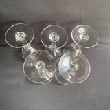 5 Verres à eau en cristal soufflé, taillé et gravé