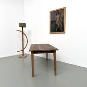 Table de ferme aux pieds fuseaux, L155 cm
