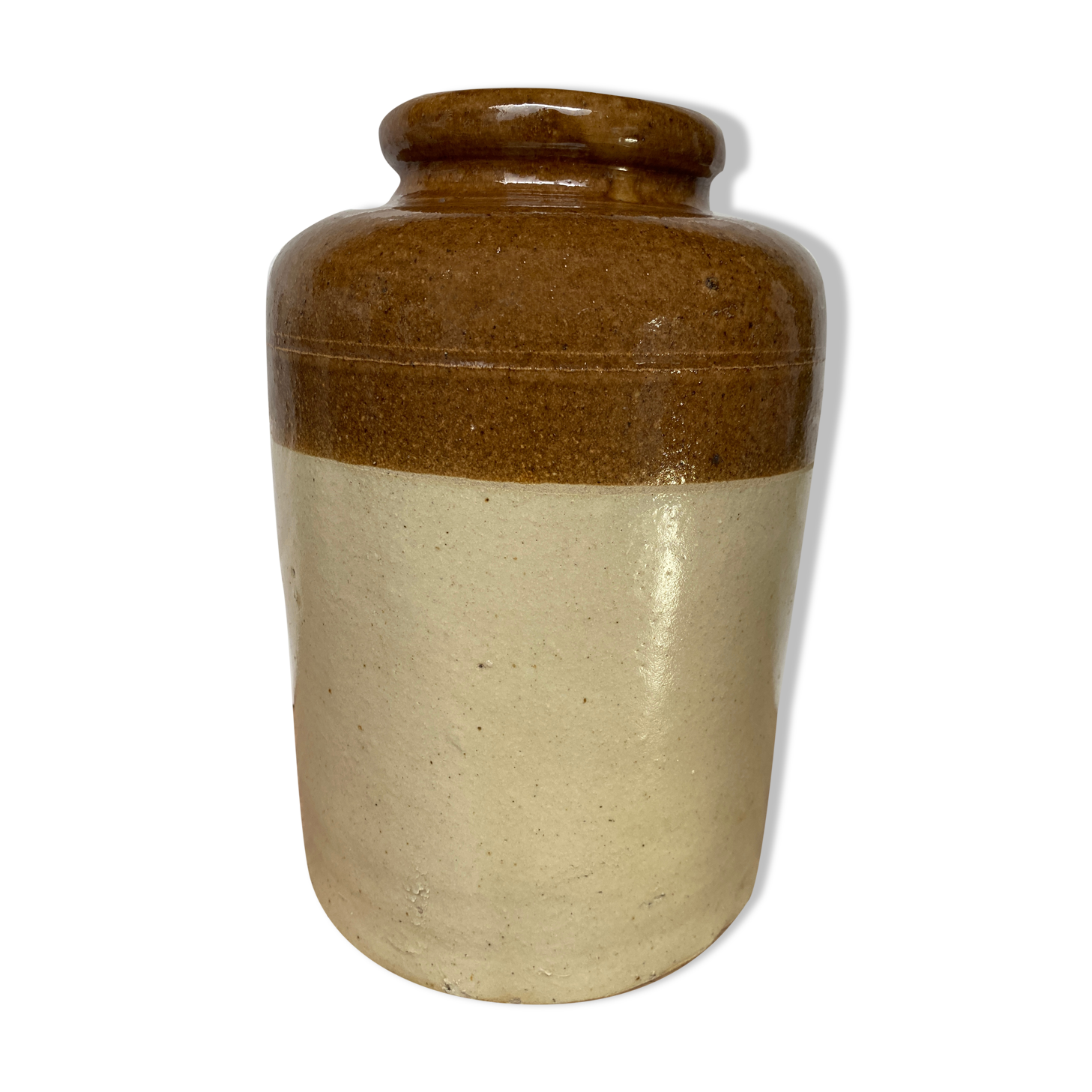 Glazed bicolor sandstone pot