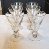 Six art deco glasses