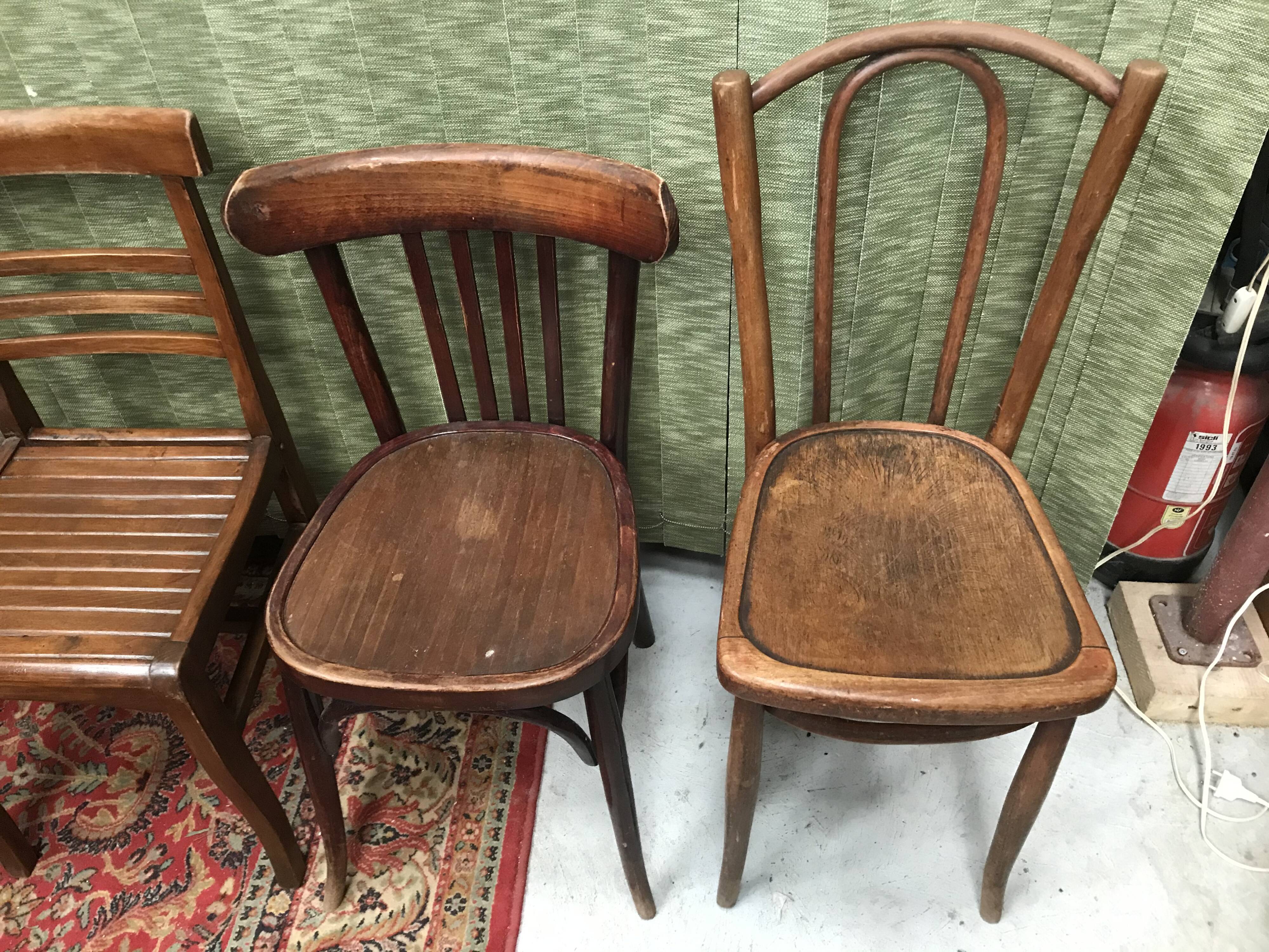 4 vintage mismatched bistro chairs