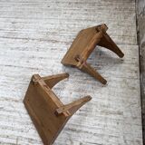 Pair of modernist constructivist wall-mounted bedside tables