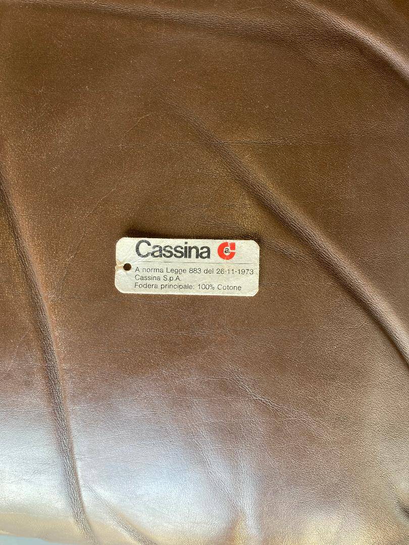 Maralunga Leather Armchairs by Vico Magistretti for Cassina, 1973