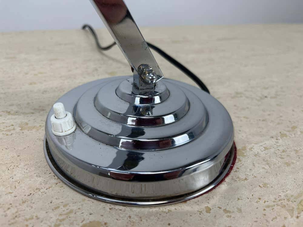 Modernist Art Deco desk lamp, chrome metal, 1930s/40s