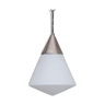 Opaline Mid-Century French Conical Pendant Light