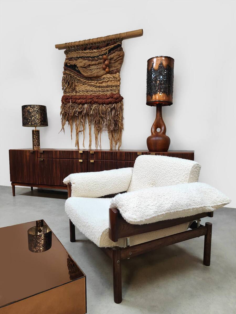 Vintage rare Brazilian lounge chairs Percival Lafer 1960s