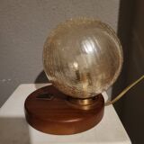 Globe lamp on teak base, 1950, 60, vintage