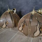 2 art deco pendant lights