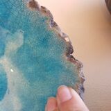 3 empty bowls handmade ceramic pockets signed turquoise color irregular edges