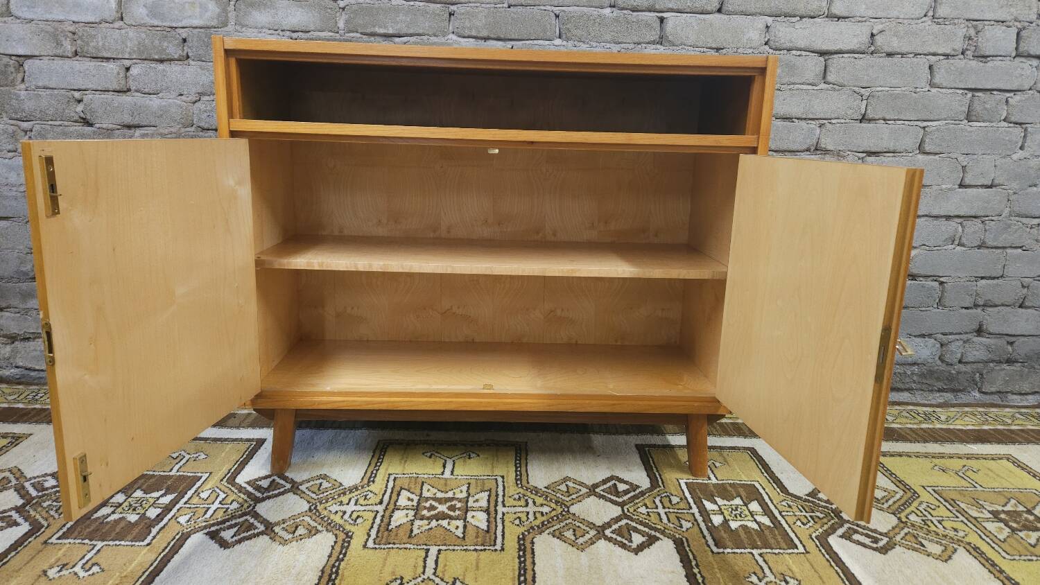 Small Scandinavian sideboard with compass legs, 1970s