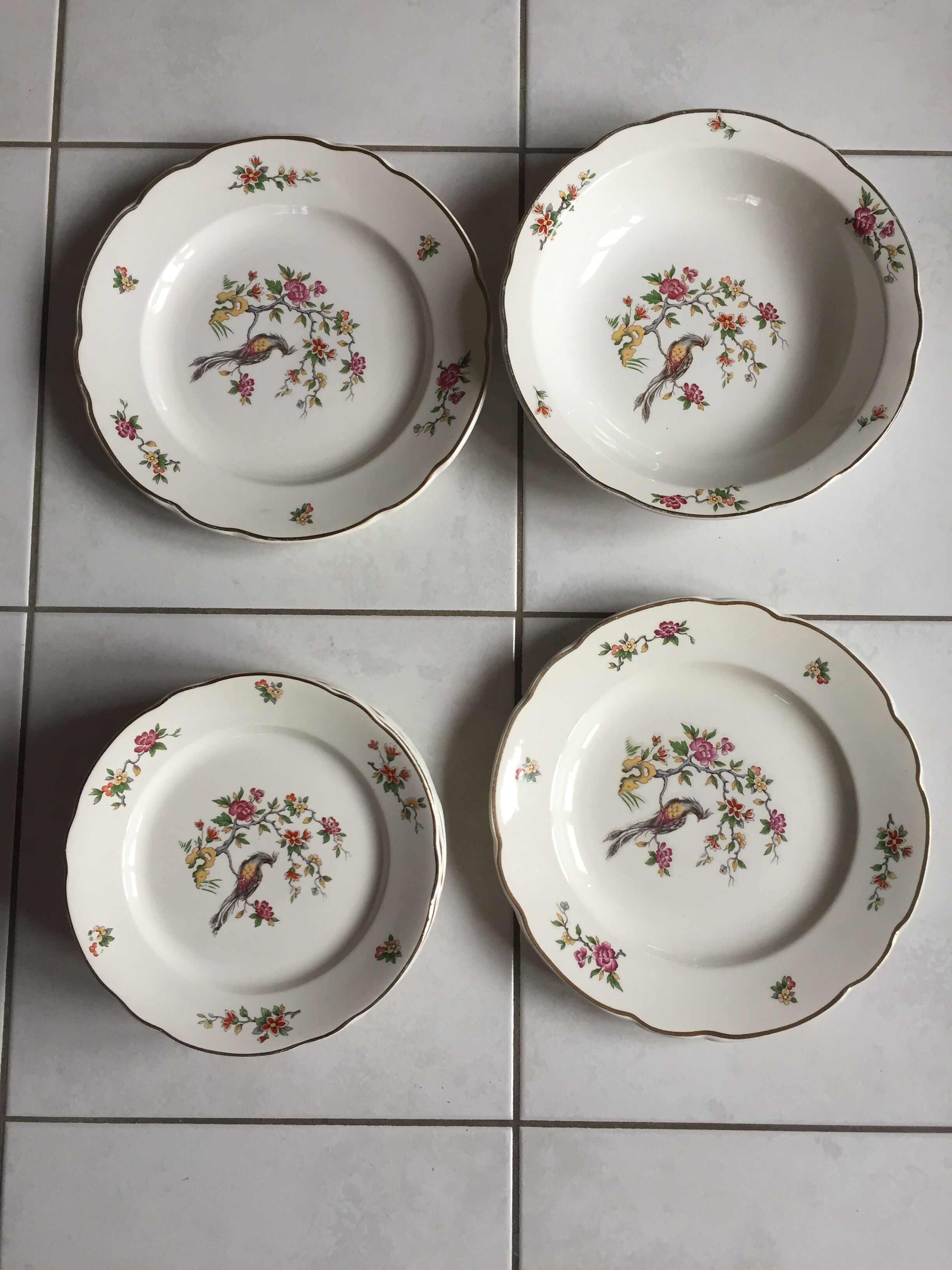 10 plates and 3 vintage dishes Digoin Sarreguemines Condé model