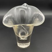 Photophore vintage en verre transparent en forme de fleur de calla – a