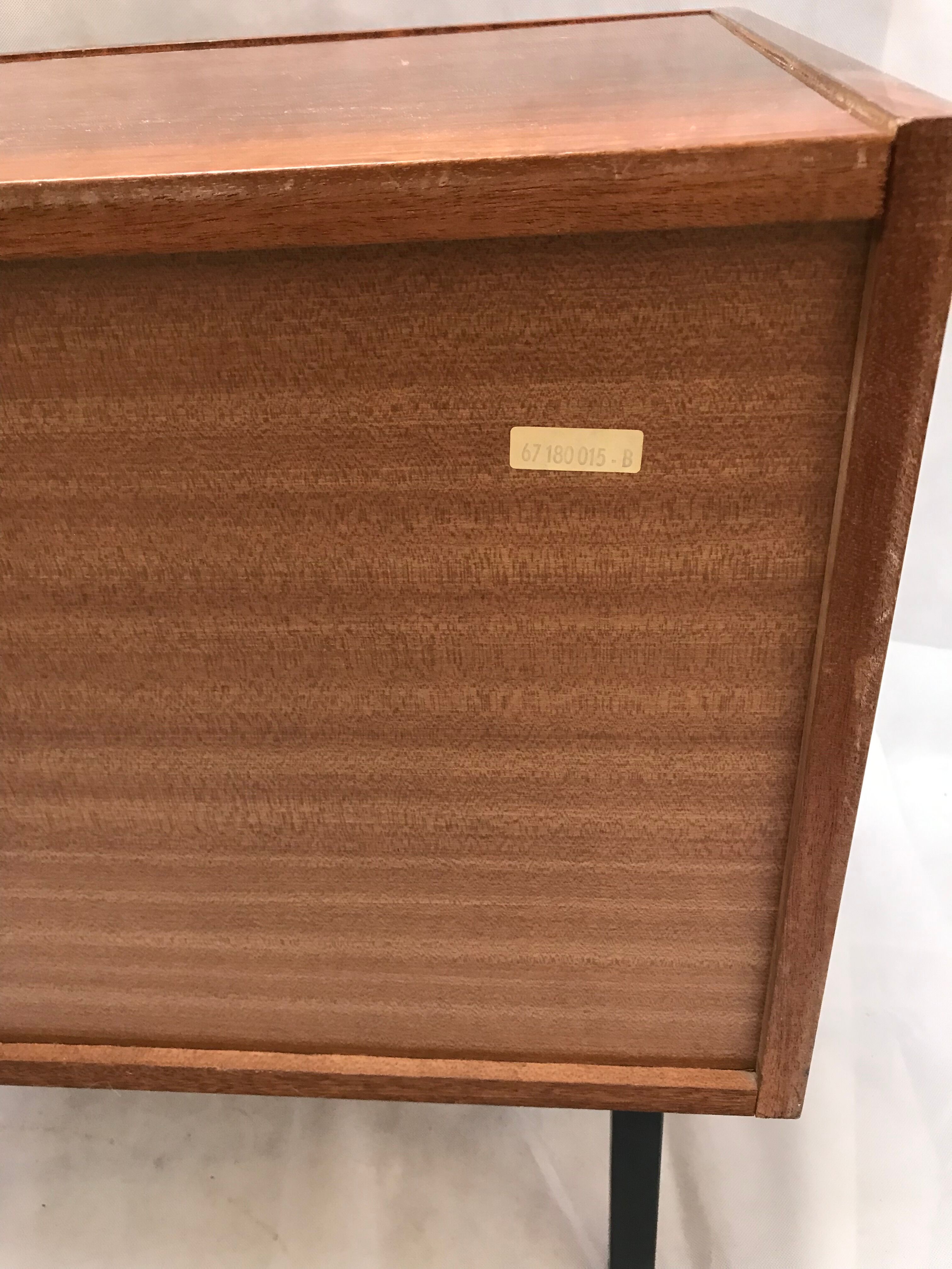 3-drawer lacquered chest of drawers with rosewood veneer