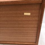 Commode 3 tiroirs laquée placage palissandre