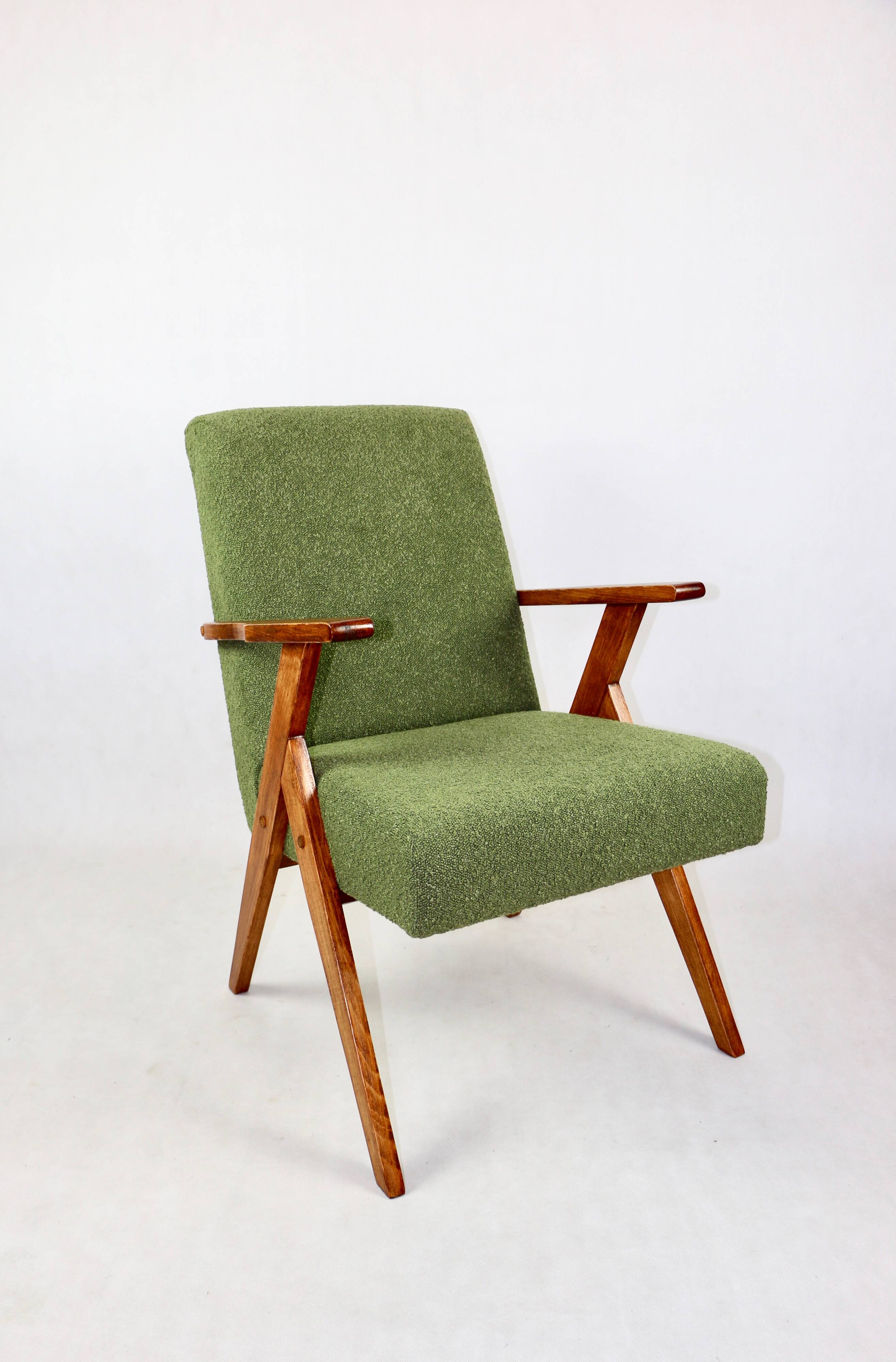 Armchair chair like Puchała armchair boucle green - 2 pieces available