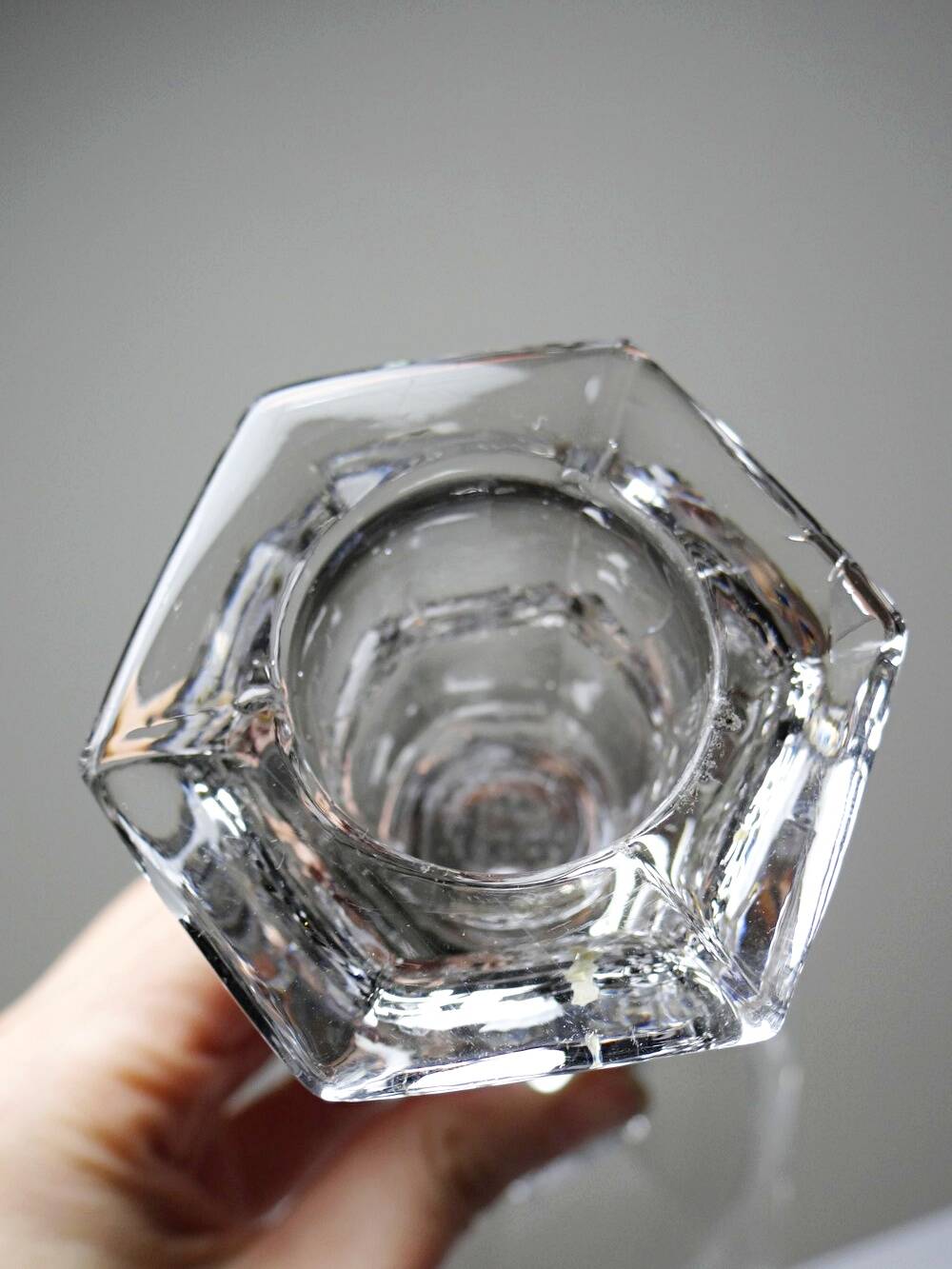 Twisted antique glass candlestick, circa 1930-1950