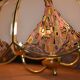 Suspension/lustre verre et laiton des années 80