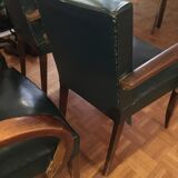 4 fauteuils bridge skai vert