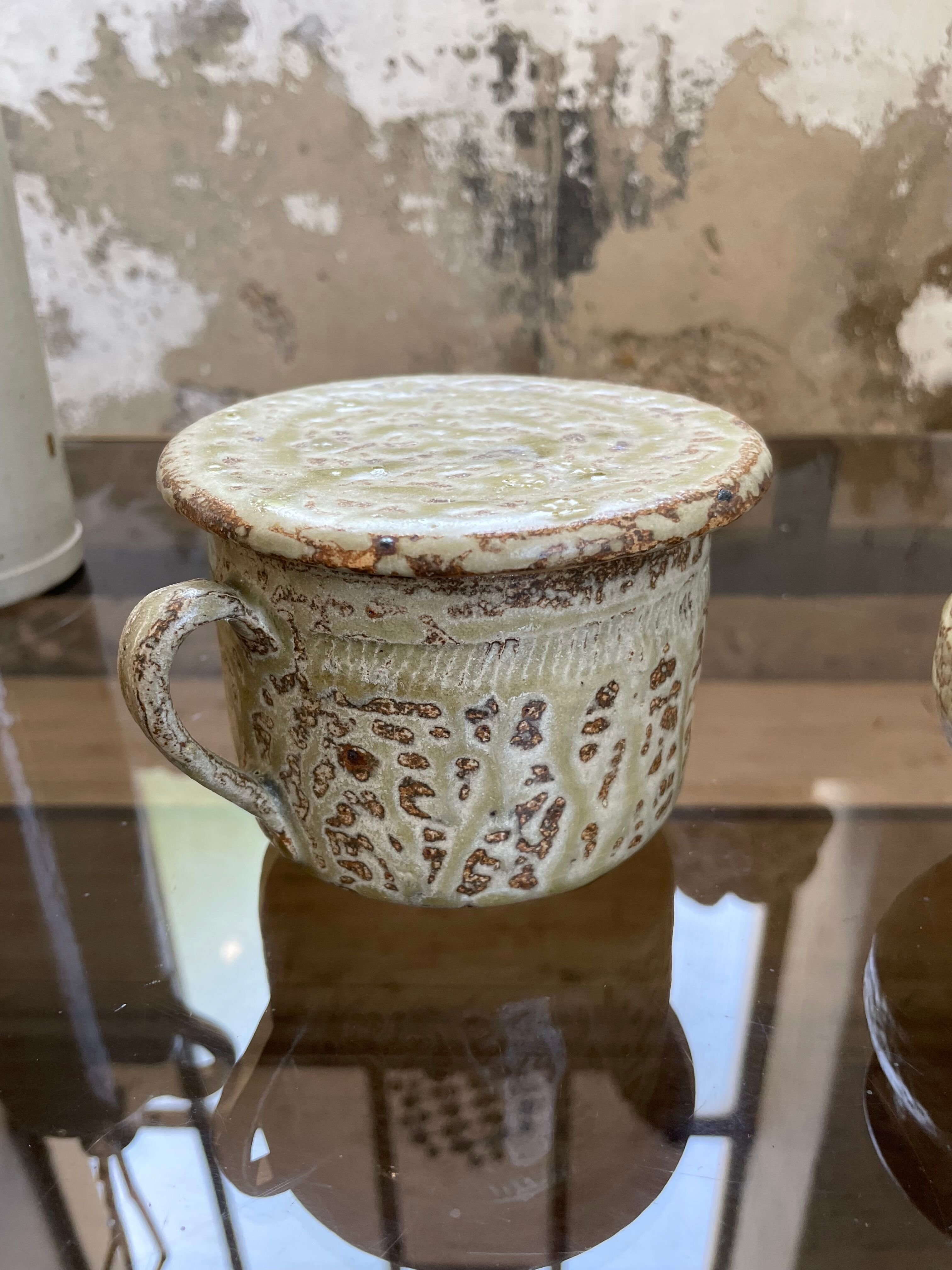Stoneware herbal tea cup set La Hulotte Caylus