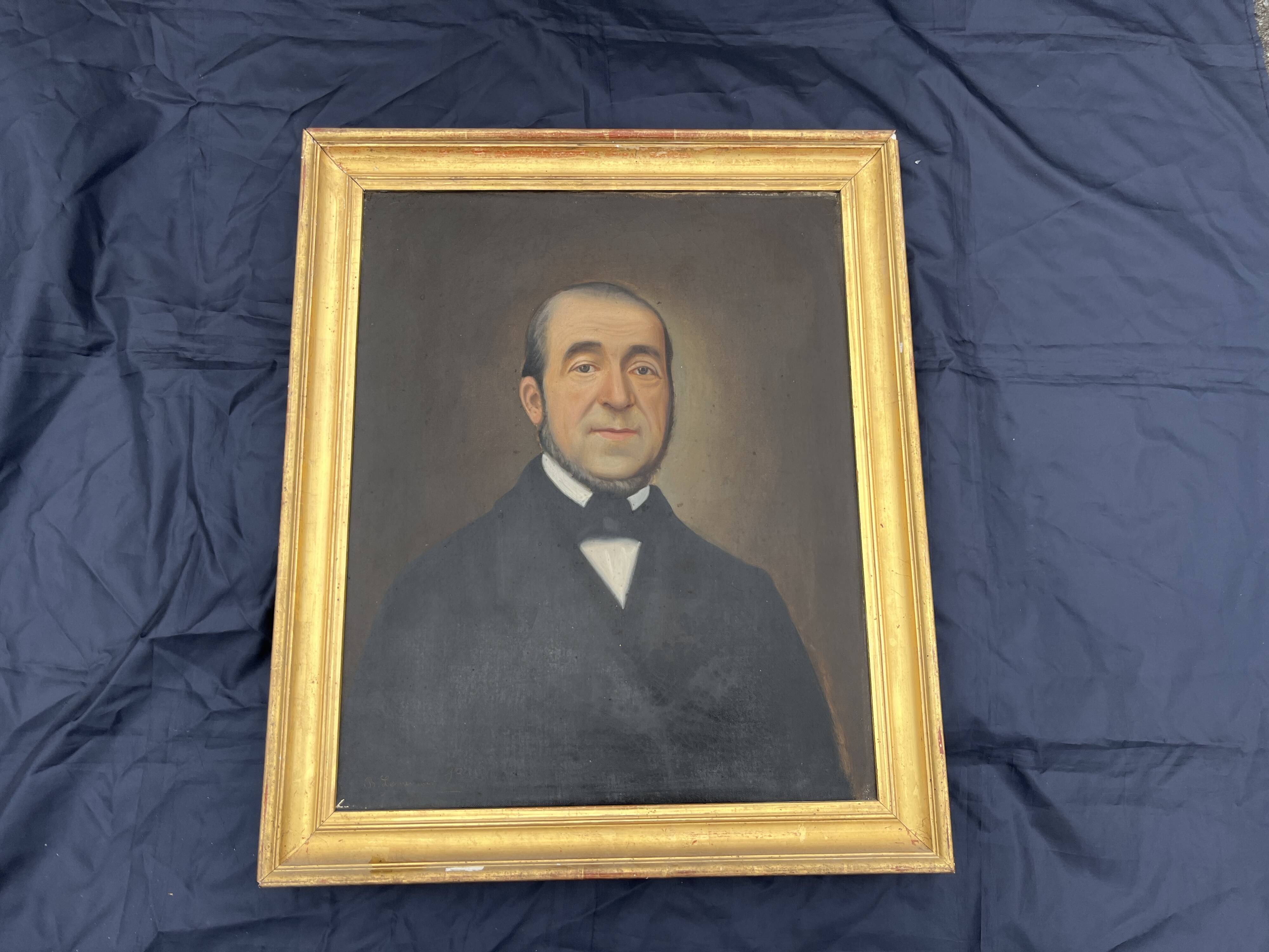 Painting Portrait of a Man – attributed to Basile Lemeunier (1852-1922), dated 18