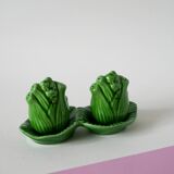 Pepper & salt set in slip, "fennel" model, 1970