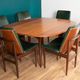Retro Teak 1960s Elliots Of Newbury Mid Century Extending Dining Table & 6 Chairs