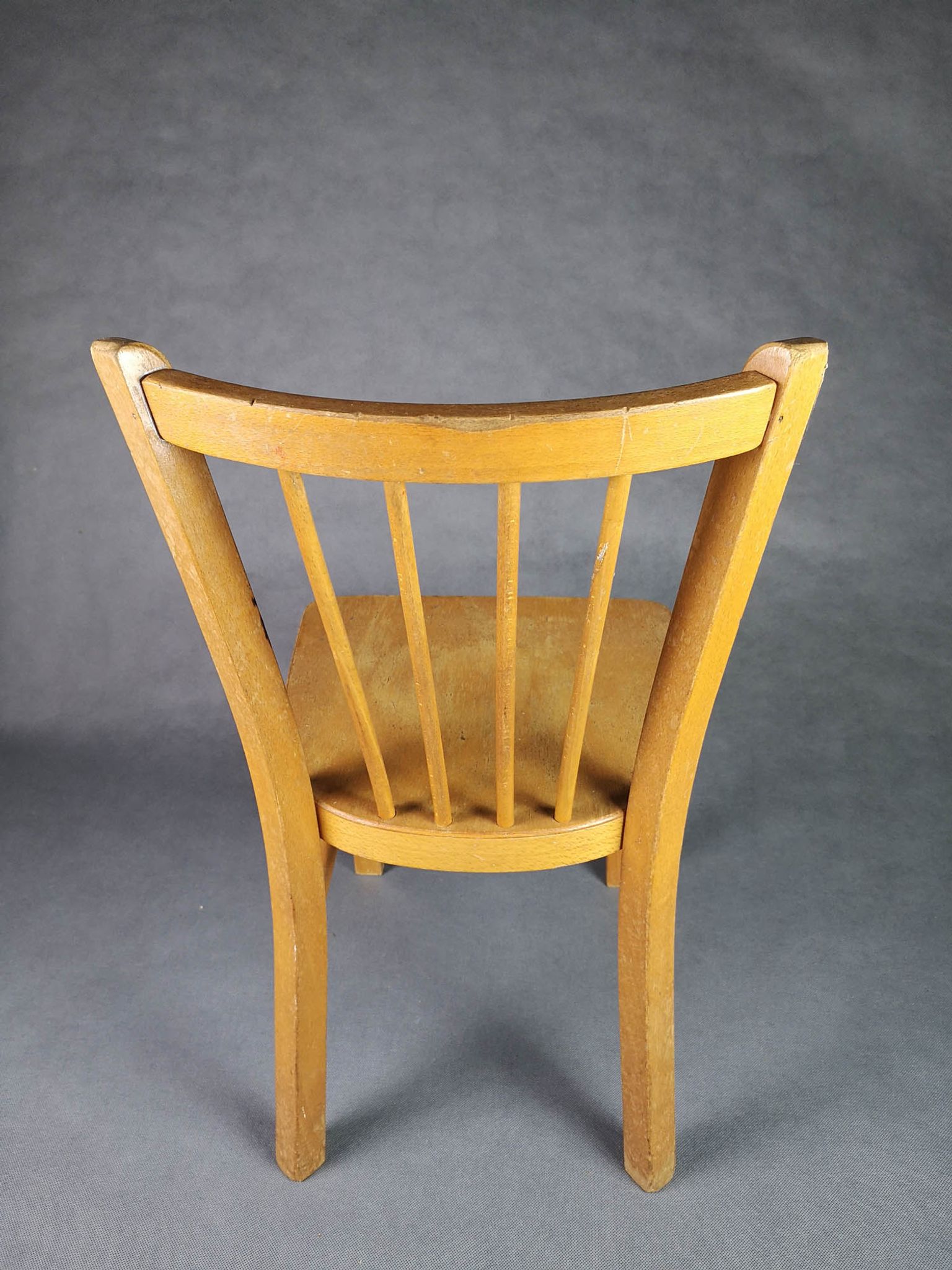 Chaise bistrot enfant bois clair french vintage Baumann