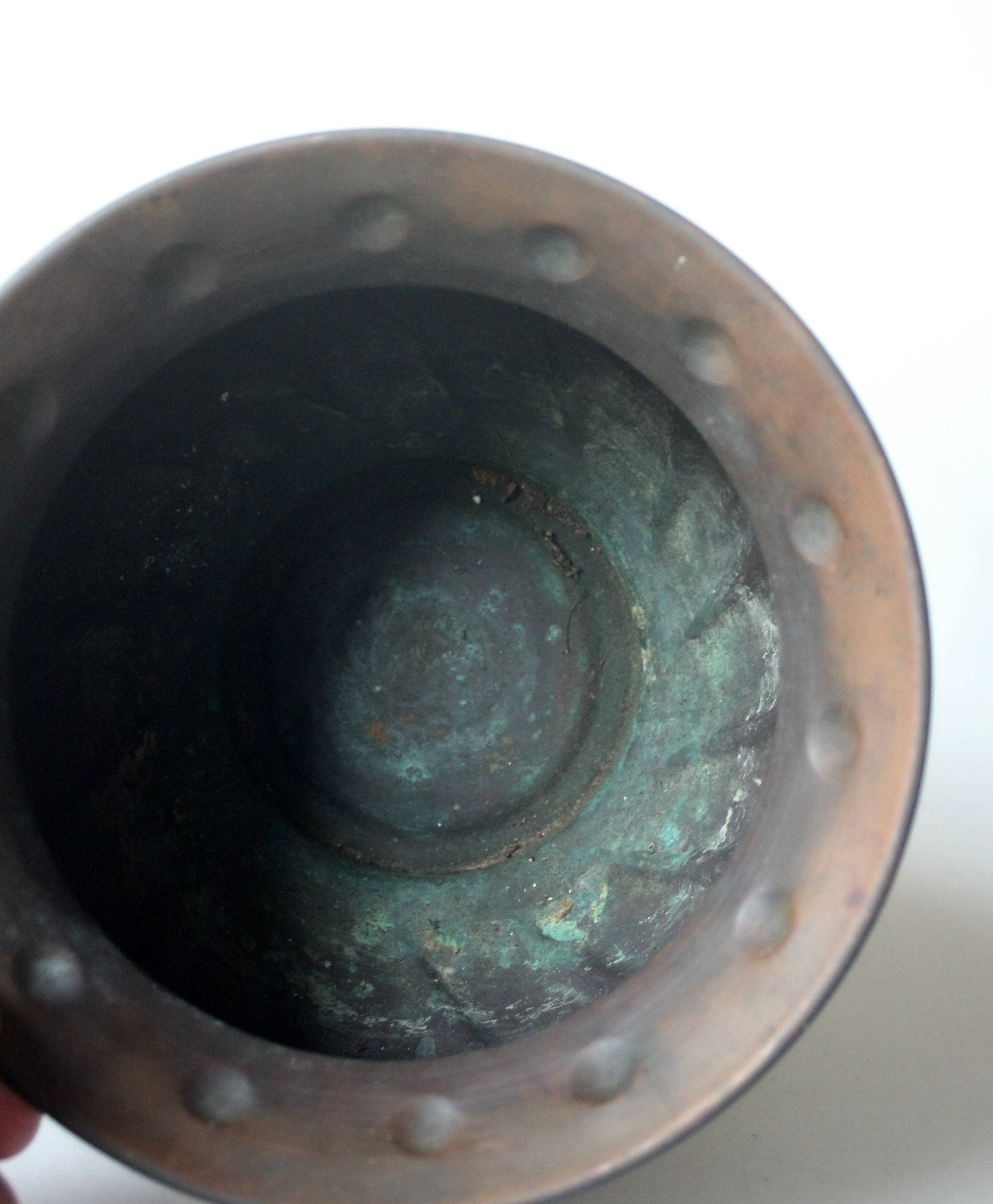 Set of 2 copper planters, vintage from the 60s