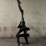 Large abstract sculpture in painted wood