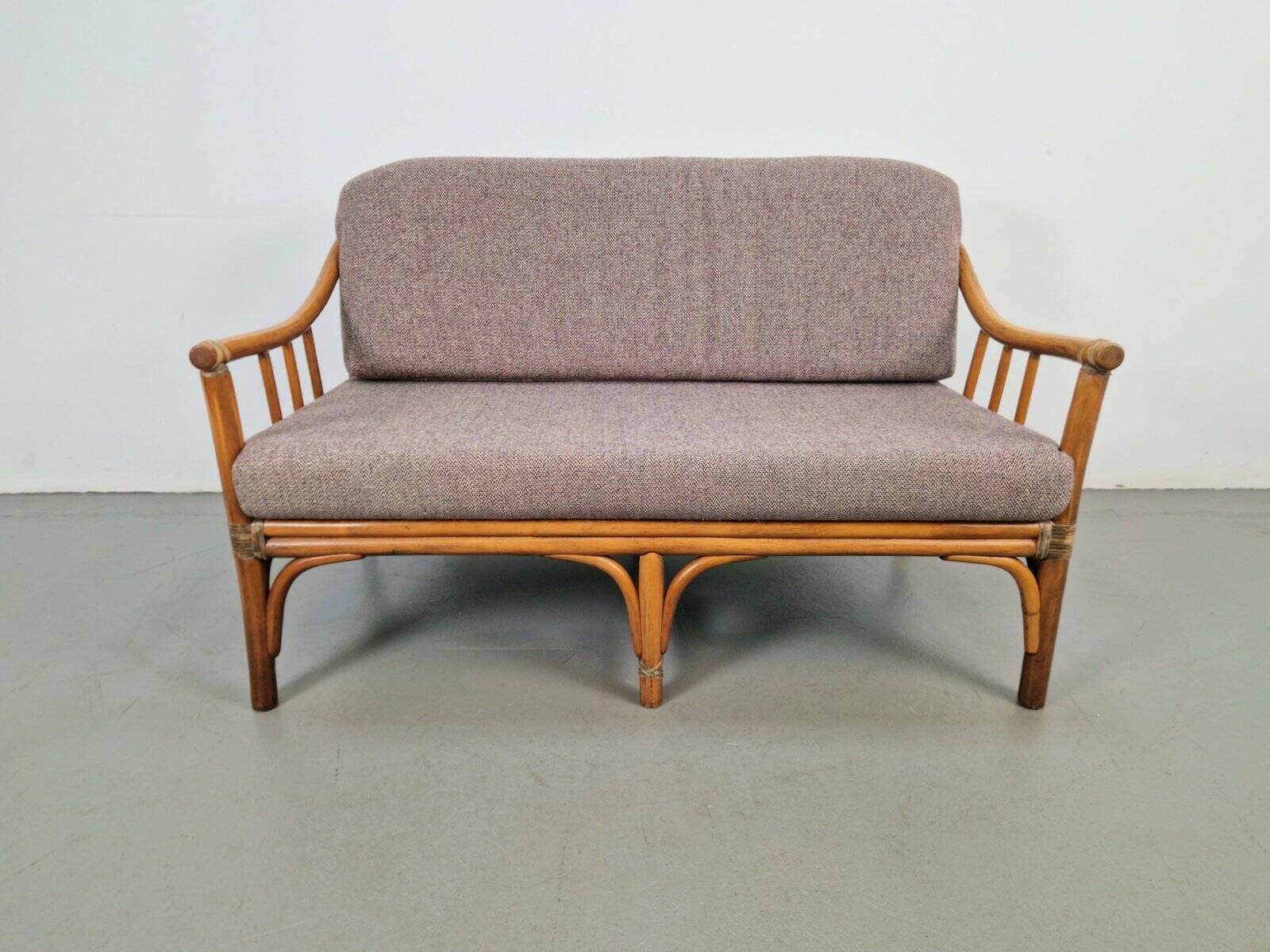 Organic Modern Bamboo and Rattan Loveseat from McGuire, 1970s