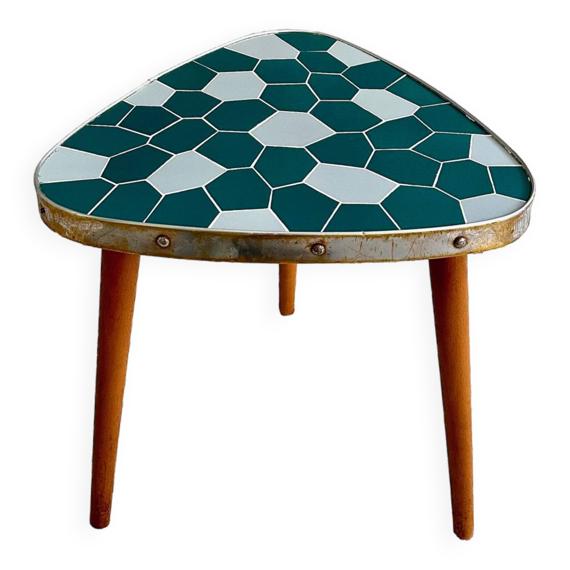 Vintage flower table, side table, mosaic table, bedside table, flower stool, tiled table