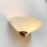 Postmodern vintage glass wall light by Metalarte, 1980s.